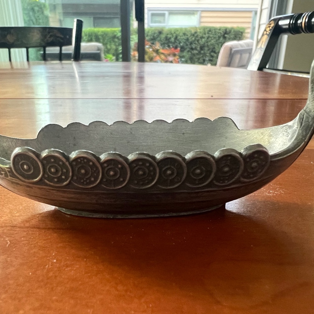 Norwegian Pewter Viking Ship Salt Server
